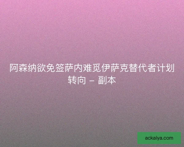 阿森纳欲免签萨内难觅伊萨克替代者计划转向 - 副本